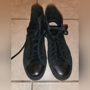 Men's All Black All Star Converse High Tops Size Men's 9/women's 11